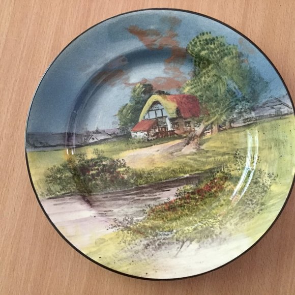 Vintage Royal Doulton made in England plate cottage country scene landscape 9.5" - Picture 2 of 7
